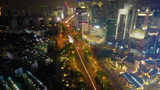 上海市浦东新区世纪大道陆家嘴车流延时夜景