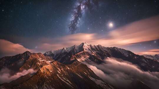 雪山星空壮丽全景