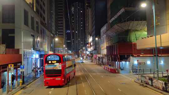 香港叮叮车第一视角夜景视频8K