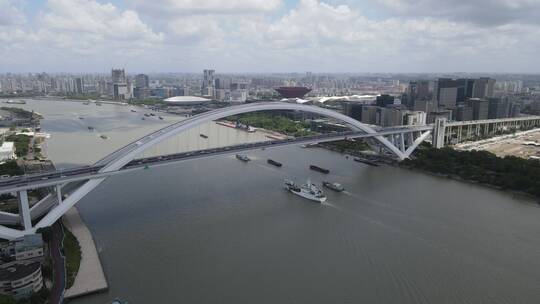 上海卢浦大桥4K航拍原素材