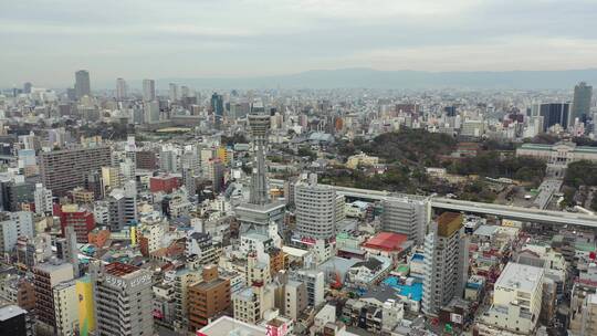 日本大阪都市天际线航拍