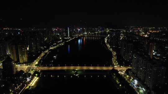 福建福州城市夜景灯光航拍视频素材模板下载