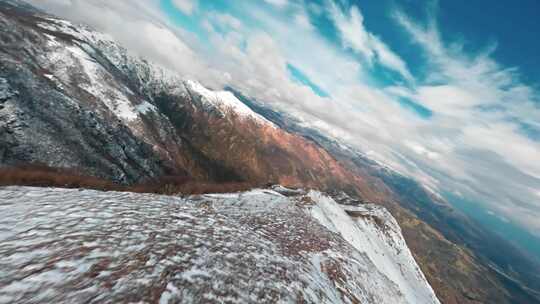 山，雪，冬天，无人机