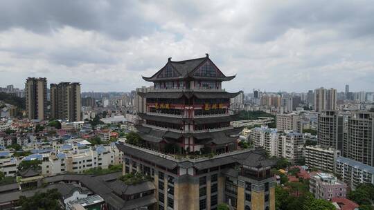 航拍广西南宁城市风光地标建筑