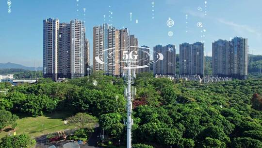 5G无线电发射塔视频素材模板下载