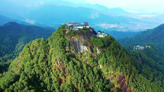 云南腾冲云峰山景区道观寺庙航拍