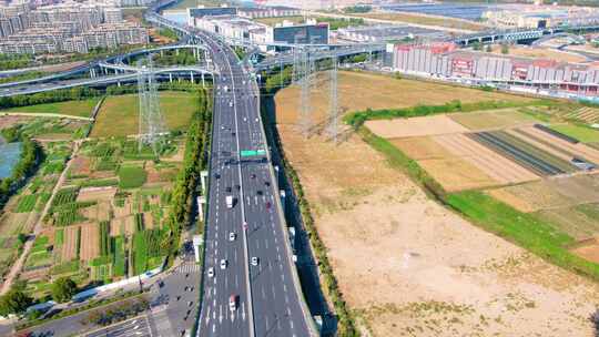 杭州钱塘新区汽车车流延时风景视频素材