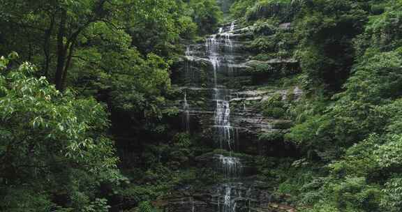 航拍山林瀑布美丽自然风景