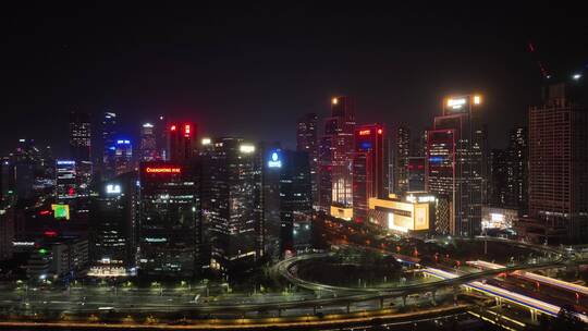 深圳南山区高新园日落夜景