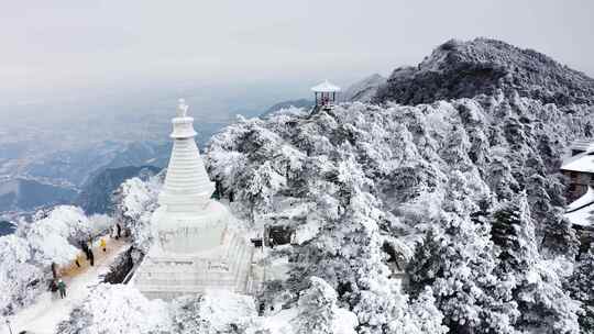 雪中庐山的松林