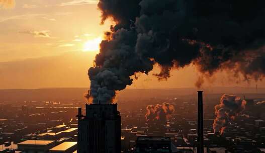 环境污染工业工厂烟囱海洋污染污水白色污染