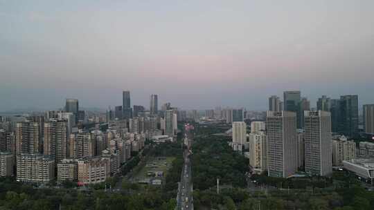 航拍惠州城市地标高楼惠州大景