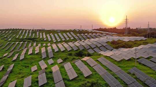 4K新能源太阳能发电站光伏发电合集