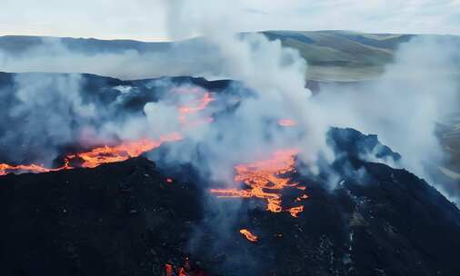 火山爆发岩浆喷射 (1)