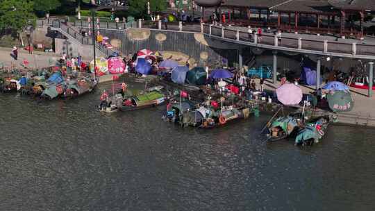 杭州钱塘江富春江渔民鱼市集市渔民卖鱼