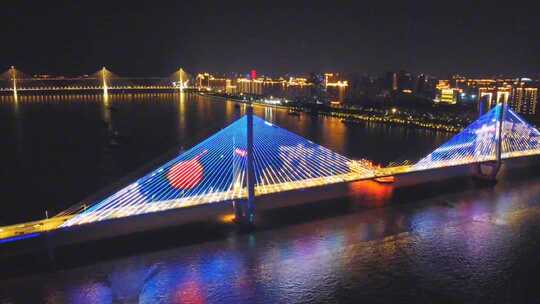 航拍武汉城市夜景风光视频素材模板下载
