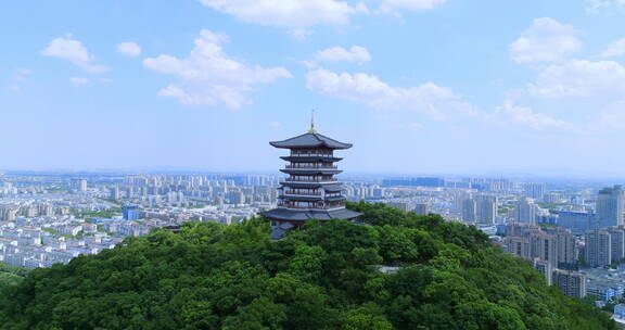 台州椒江白云阁环绕带出洪家方向城市全景2