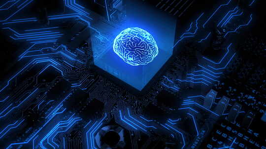 人工大脑和智能芯片的概念展示视频素材模板下载