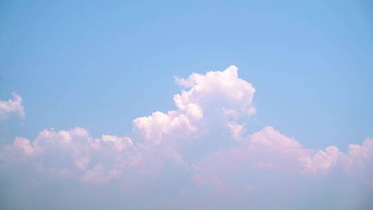 粉色云朵延时小清新天空蓝天白云夏天云层
