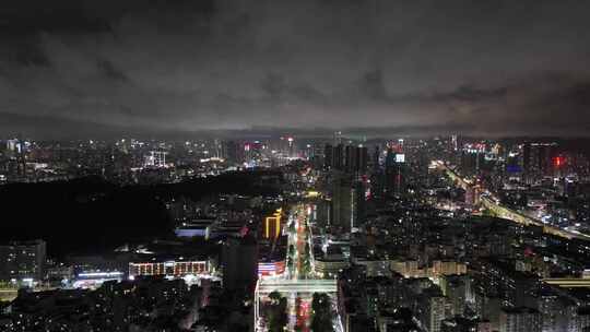 广东深圳城市大景夜景灯光航拍