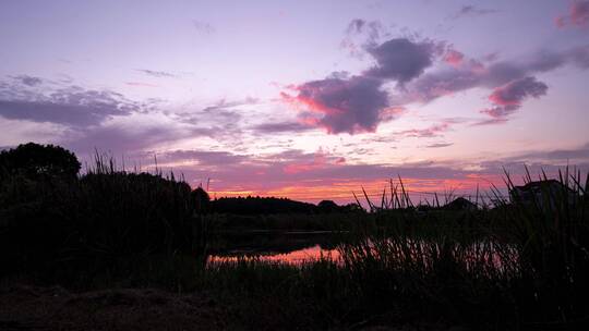 贡湖湾夕阳延时色彩1视频素材模板下载