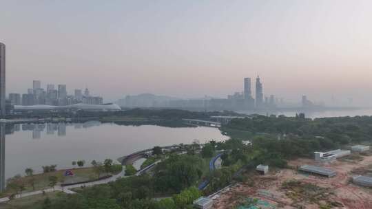 深圳湾清晨航拍