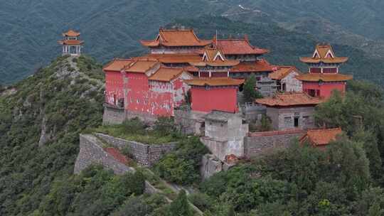 航拍洛阳偃师牛心山洪江寺