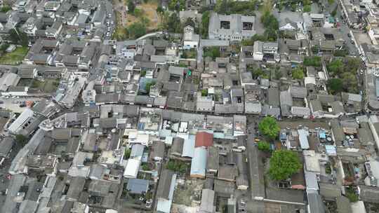 云南大理喜洲古城著名旅游景区航拍