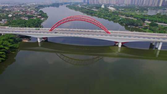 航拍漳州九龙江大桥视频素材模板下载