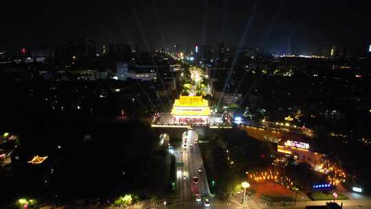 河南开封大梁门夜景航拍