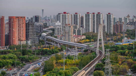 北京立水桥S弯国贸同框日转夜都市内透8k