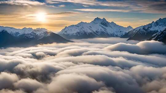 雪山云海日出景观