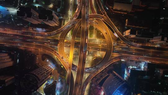 鲁班路立交夜景航拍