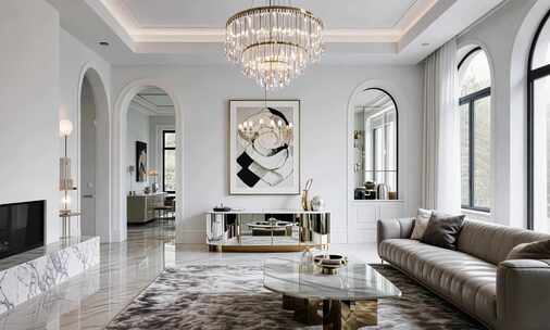 现代简约风格客厅室内场景