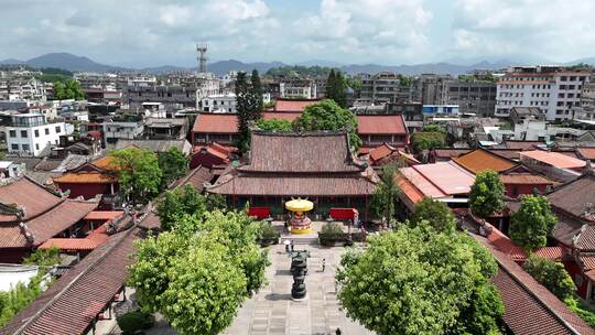 广东潮州古城开元寺航拍