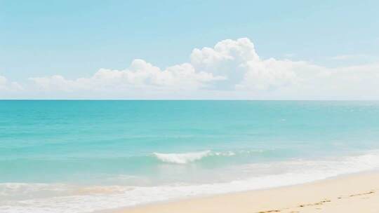 海滩蓝天大海白云自然风光