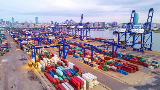 海南自贸港港口经济贸易关税航拍城市合集