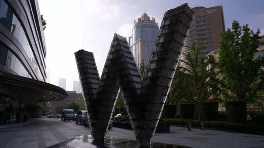 上海现代建筑与东方明珠远景