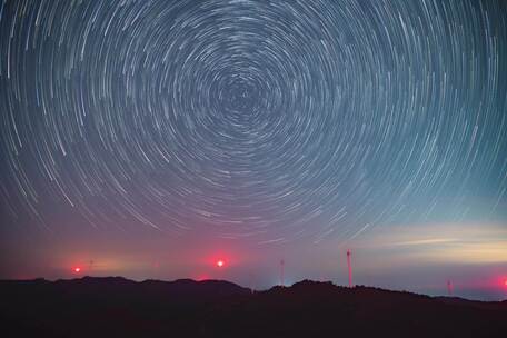 风车山星空星轨