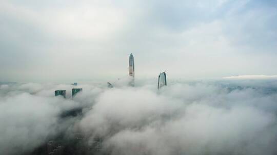 城市平流雾视频素材模板下载