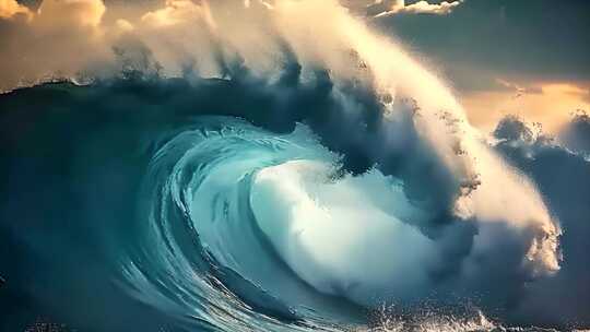 海洋巨浪海浪浪花波涛汹涌翻滚ai素材原创