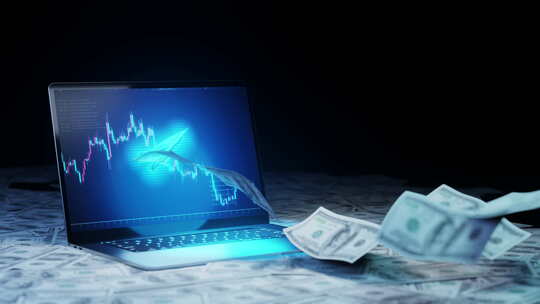 金融与科技概念的动画货币资讯
