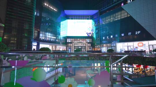武汉世界城光谷步行街夜景4K视频合集