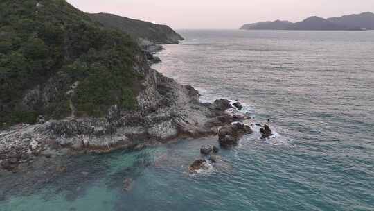 深圳海岸礁石航拍视频素材模板下载