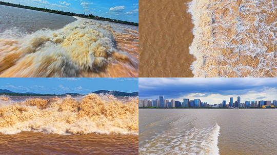 钱塘江大潮震撼航拍