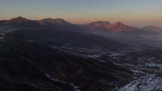 航拍雪景 唯美冬日空镜 立冬 冬至节气