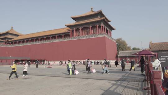 北京故宫紫禁城游玩意境4K实拍镜头视频素材模板下载