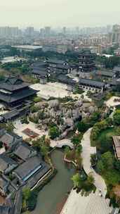 竖屏广州海珠区城市建筑和景点