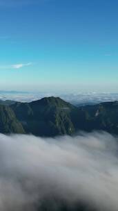 航拍大自然高山云海湖北神农架