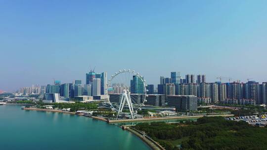 欢乐港湾摩天轮大景左环绕